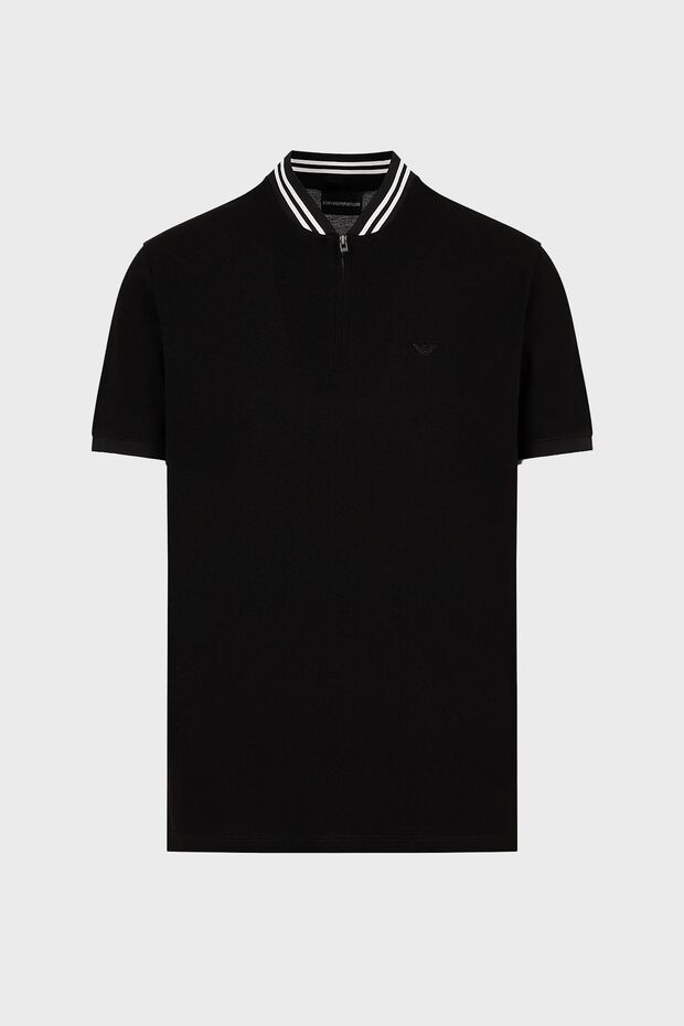 Men's Polo Neck T-Shirt - Cotton, Regular Fit 3D1FM7 1JTKZ 0999