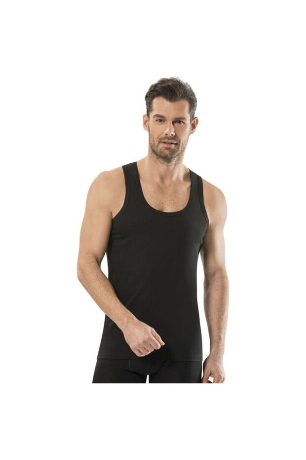 Men's Black Strappy Undershirt 4 Pack-110