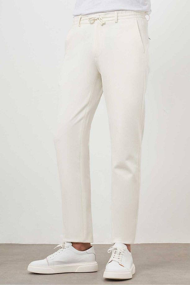 Erkek Ekru Jogger Dynamic Fit Spor Pantolon - 3