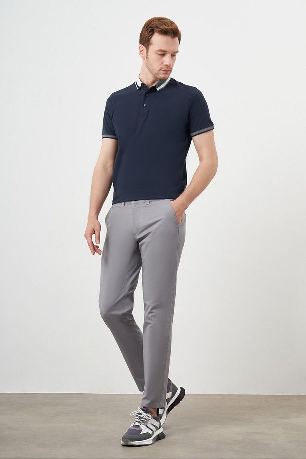 Erkek Gri Yazlık Pamuk Yan Cep Dynamic Fit Chino Pantolon - 5