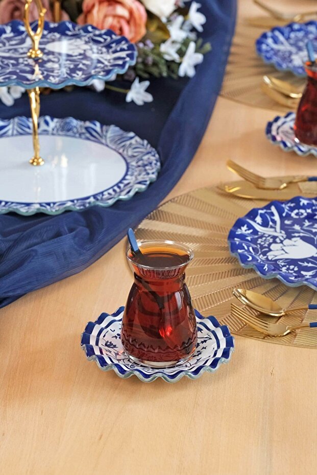 BlueBloom 6 Kişilik Çay Takımı - 3