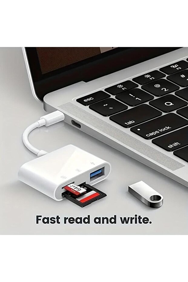 قارئ بطاقات من النوع C لهاتف MacBook والكمبيوتر اللوحي - متوافق مع USB/SD/TF - 5