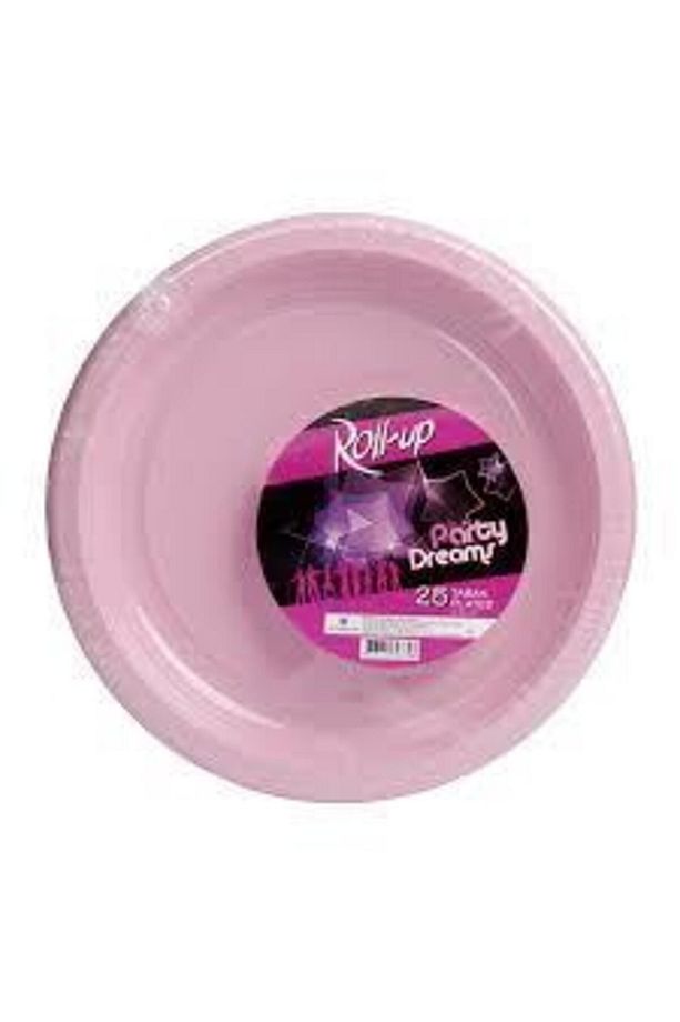 Partı Tabak Plastık Pembe Pk 25 Lı Yuvarlak 22 Cm - 1