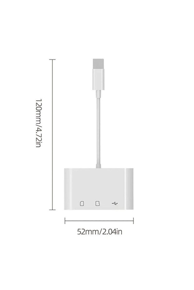 قارئ بطاقات من النوع C لهاتف MacBook والكمبيوتر اللوحي - متوافق مع USB/SD/TF - 3