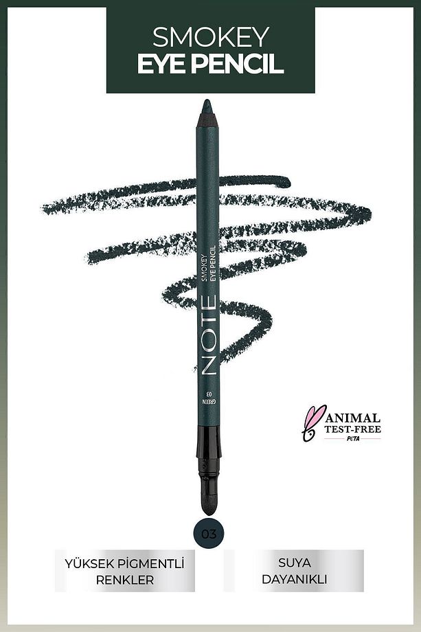 Smokey Eye Pencil Waterproof Aplikatörlü Suya Dayanıklı Göz Kalemi - 03 Green - Yeşil - 1