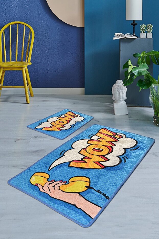 Wow 2-Piece Bathroom Rug Toilet Set