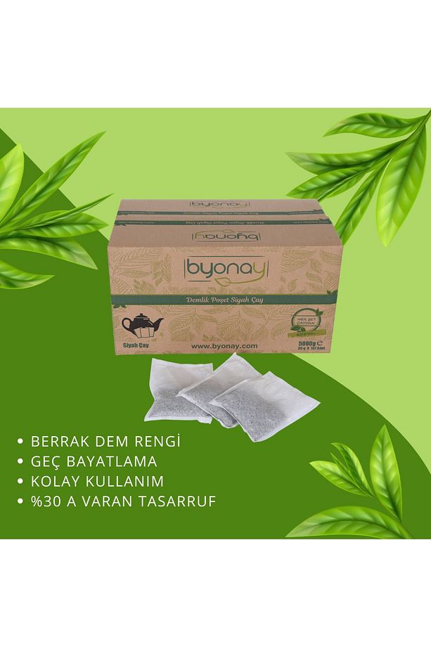 Demlik Süzen Poşet Siyah Çay 5000 gr ( - 30 gr X167adet) - 3