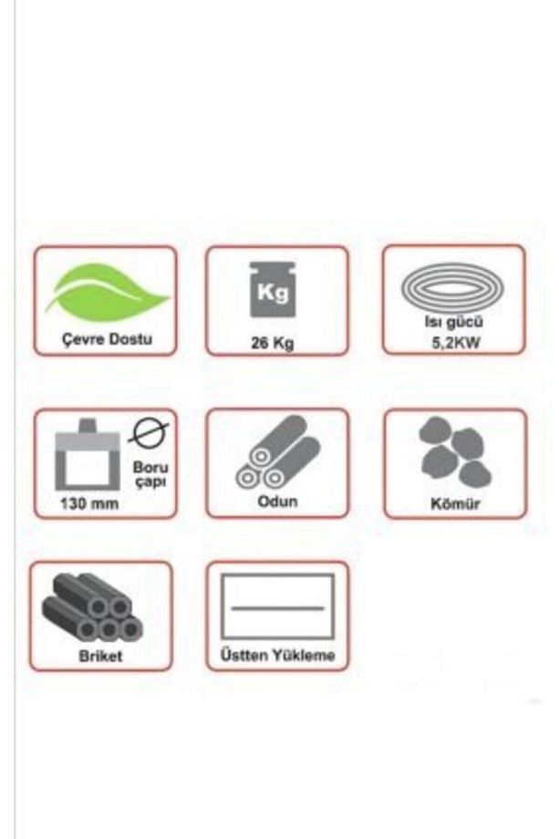 Yuvarlak Kovalı 60 Lik Uyuyan Soba-odun Kömür Talaş Sobası-kovalı Yuvarlak Soba Önden Havalı - 4