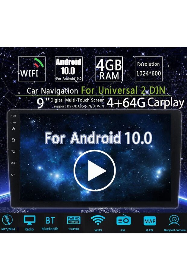 10 Inch Universal Android 13 / 4 64gb / Carplay Ve Android Auto Ile 2din Double Ekran 25-15cm Uyumlu - 4