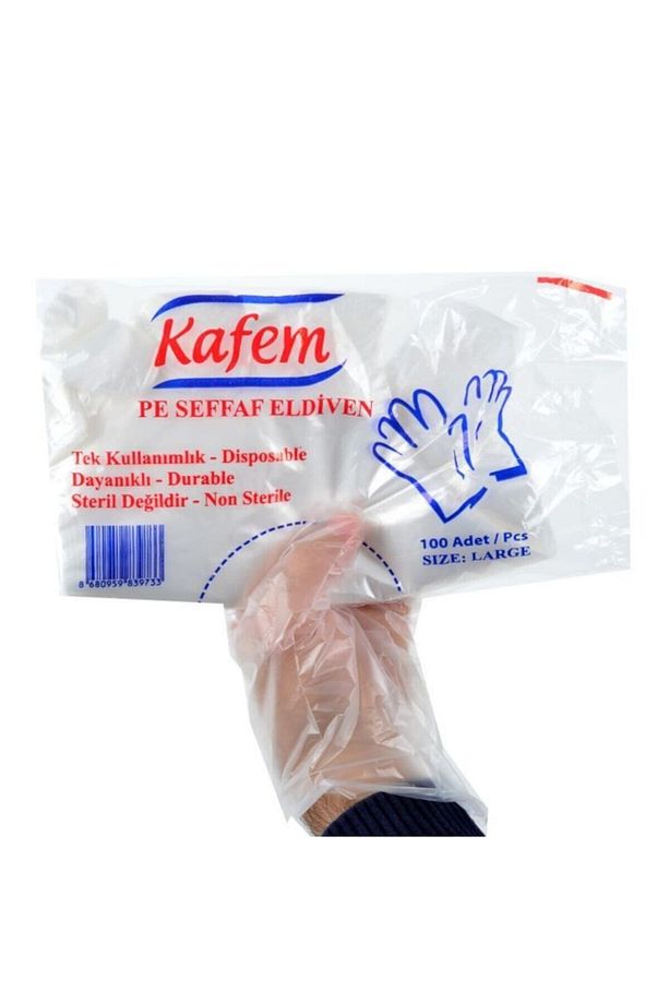 Pe Tek Kullanımlık Şeffaf Eldiven 100 Lü X 25 Paket - 1