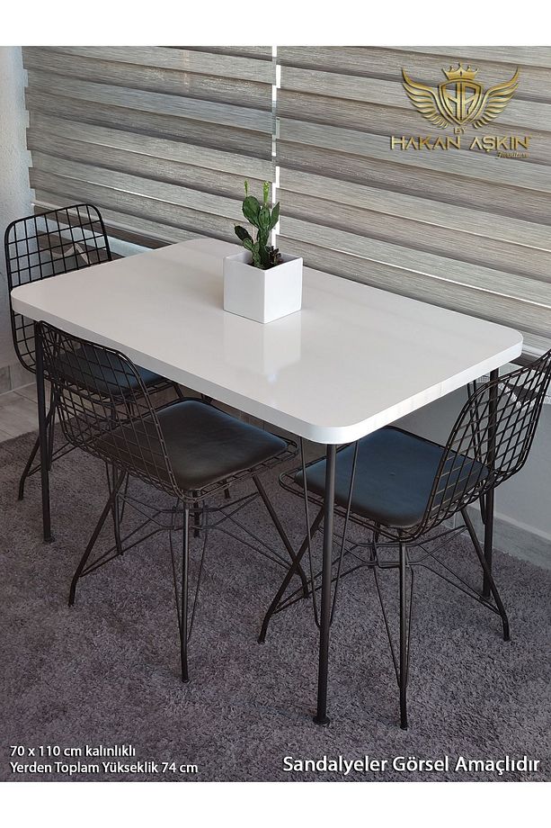 Metal Ayaklı 70x110 Cm Ve 70x120 Cm Kalınlıklı (TEK MASA)eclipse Balkon -çalışma -mutfak Masası - 1
