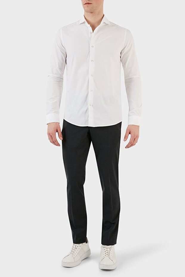 Wool Blend Skinny-Cut Pants Men'S TROUSERS H41P68 01506 630