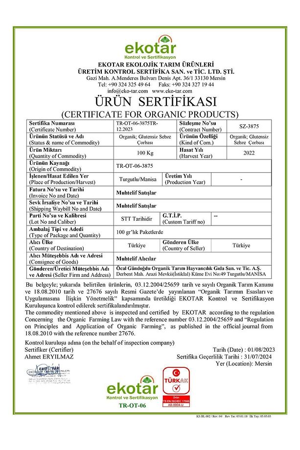 Organik Glutensiz Sebze Çorbası 100 gr - 4