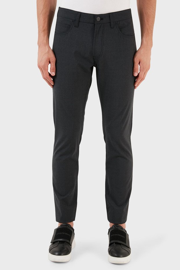 Normal Waist Slim Fit Woolen Trousers Men'S TROUSERS H41PJ5 01506 630
