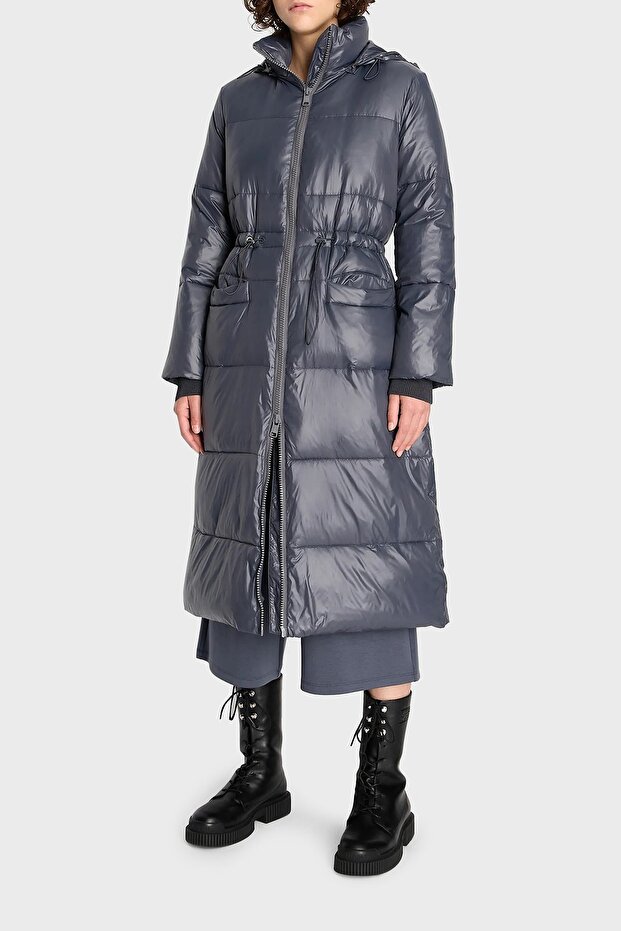 Regular Fit Hooded Long Puffer Coat COAT 6RYL24 YN4NZ 1990
