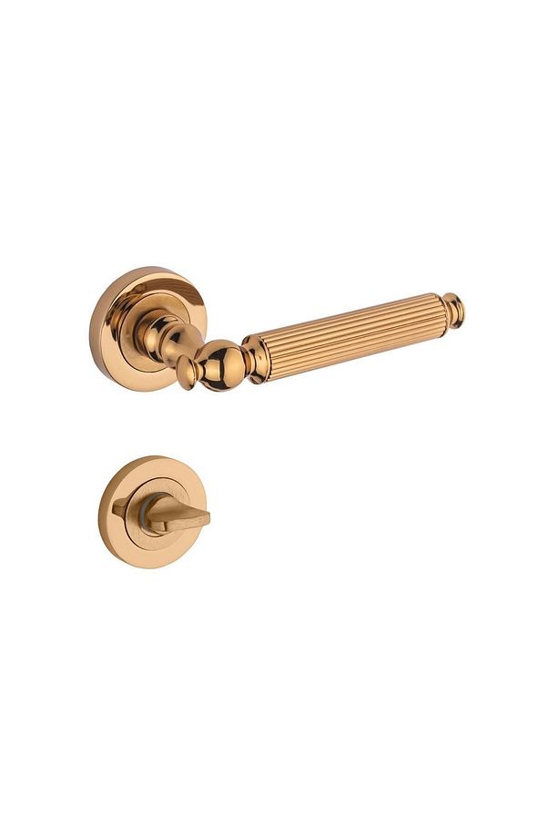 Sahra Model Albifirin Gold Renk Yuvarlak Rozetli Zamak Wc Kapı Kolu / Wc Kapıları Içindir - 1