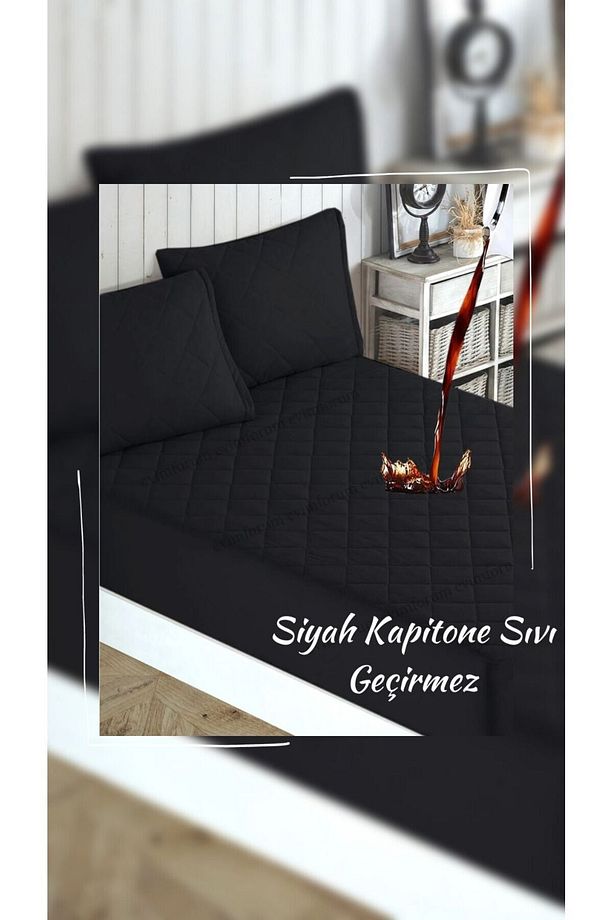 Adelya Siyah Kapitone Sıvı Geçirmez Alez (16 Ebat) - 8