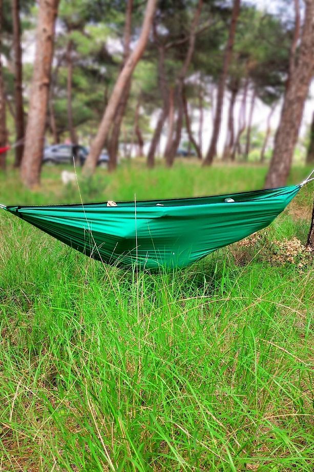 Kamp Hamağı Kamp Hamak Bahçe Balkon Outdoor Kamp Piknik Salıncak Yeşil - 7