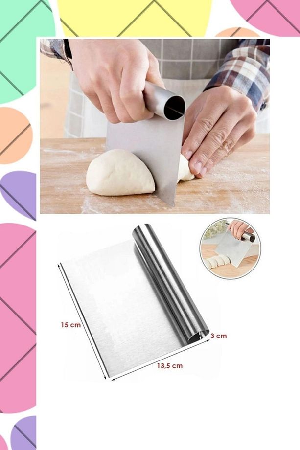 5'li Pasta Kek Yapım Seti Kare Ve Yuvarlak Kalıbı Kek Testeresi Pasta Sıvama Şeffaf Yan Dekor 5cm - 4
