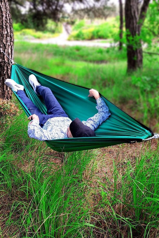 Kamp Hamağı Kamp Hamak Bahçe Balkon Outdoor Kamp Piknik Salıncak Yeşil - 6