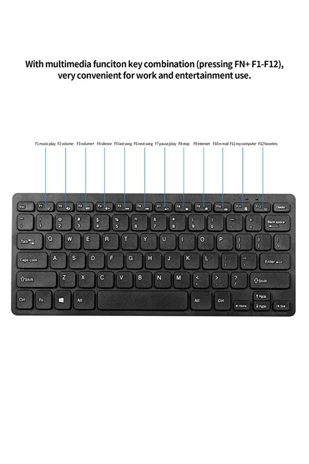 Casper Cta-e07-13a Kablosuz Wireless Taşınabilir Klavye Mouse Set Q Klavye - 4