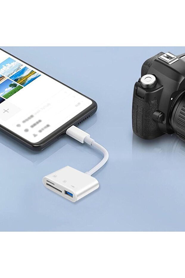 قارئ بطاقات من النوع C لهاتف MacBook والكمبيوتر اللوحي - متوافق مع USB/SD/TF - 8