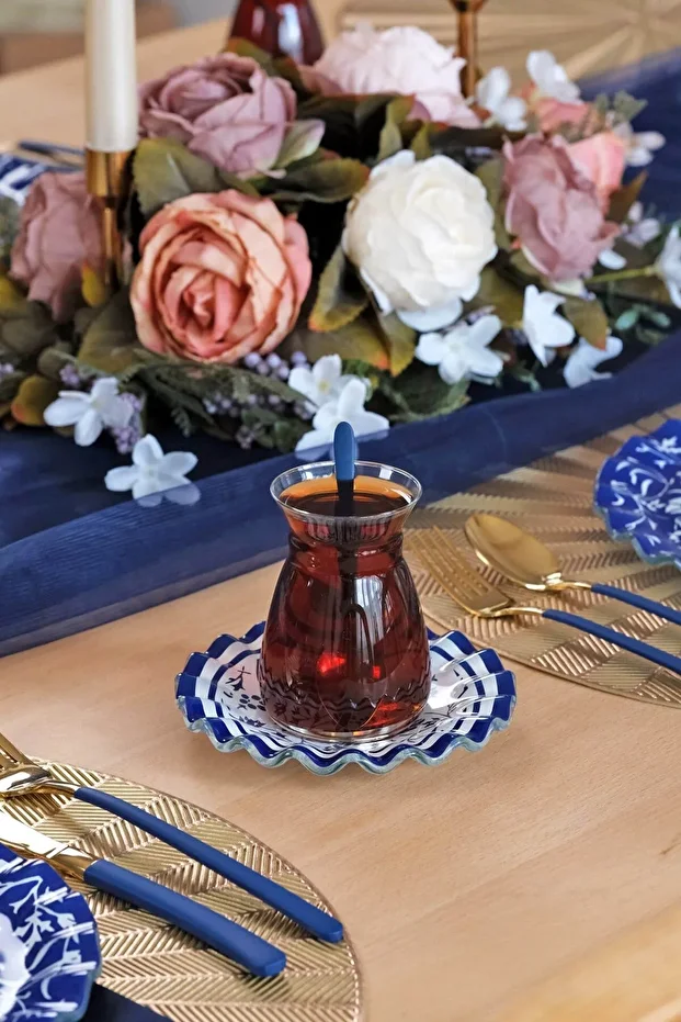 BlueBloom 6 Kişilik Çay Takımı - 4