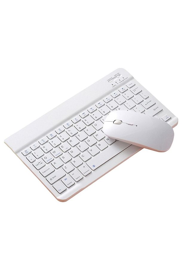Tüm Cihazlara Uyumlu Akıllı Taşınabilir Şarj Edilebilir Kablosuz Bluetooth Klavye + Mause - 3