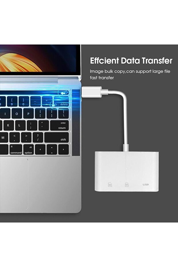 قارئ بطاقات من النوع C لهاتف MacBook والكمبيوتر اللوحي - متوافق مع USB/SD/TF - 7