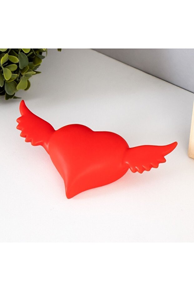 Kanatlı Kırmızı Led ışıklı Kalp - 1