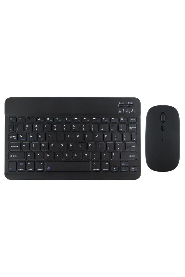 Ipad 10.2 2019 A2197 A2200 A2198  Uyumlu Kablosuz Bluetooth Klavye Mouse Set Siyah - 1