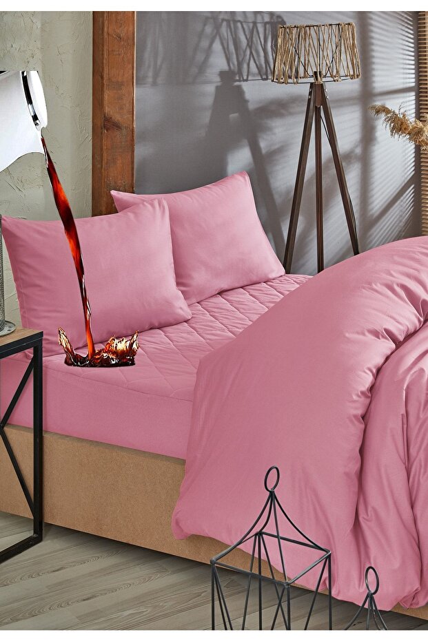 Powder-Proof 100% Cotton Quilted Mattress and Duvet Cover Set