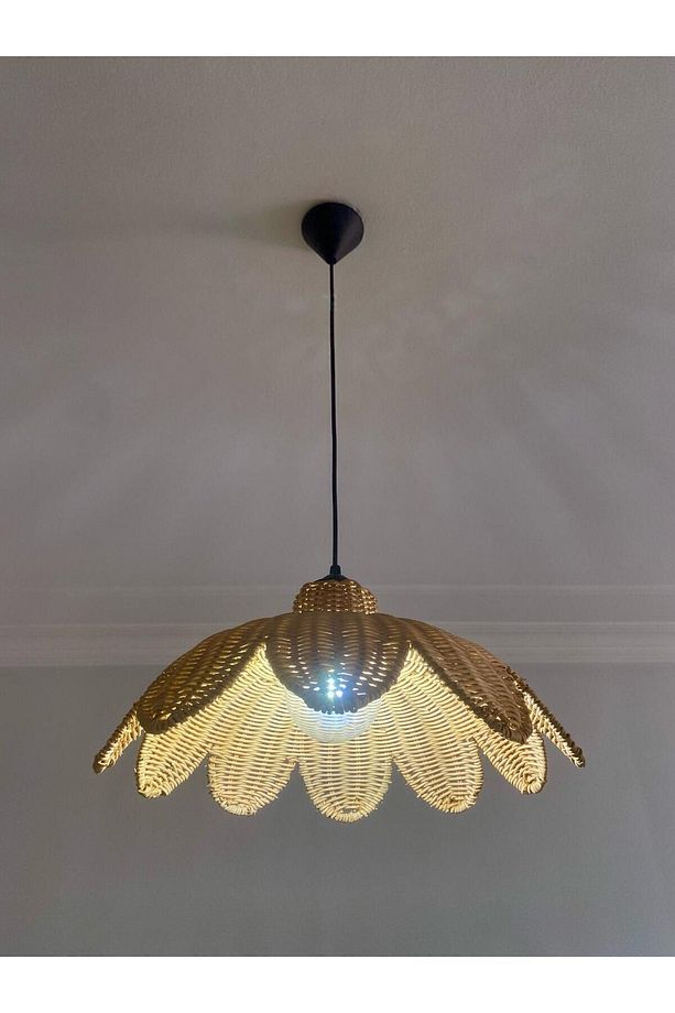 Rattan Çiçek Avize Rattan Avize Bambu Çiçek Avize Bambu Avize Hasır Çiçek Hasır Avize - 4
