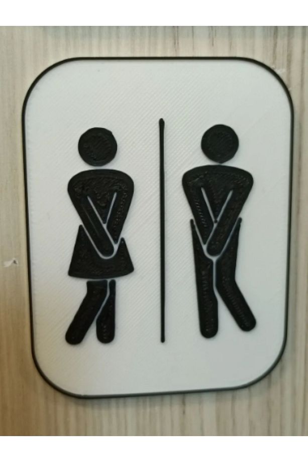 Wc Tuvalet Banyo Kapı Süsü Kadın Erkek Kapı Işareti - 1