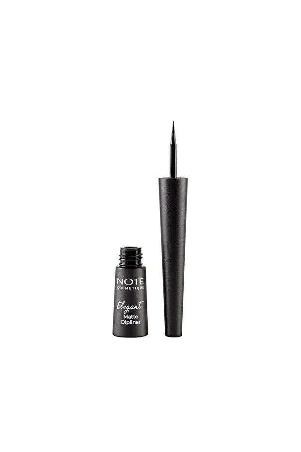 Elegant Matte Dipliner Waterproof Suya Dayanıklı - 01 Coal Black - Siyah - 5