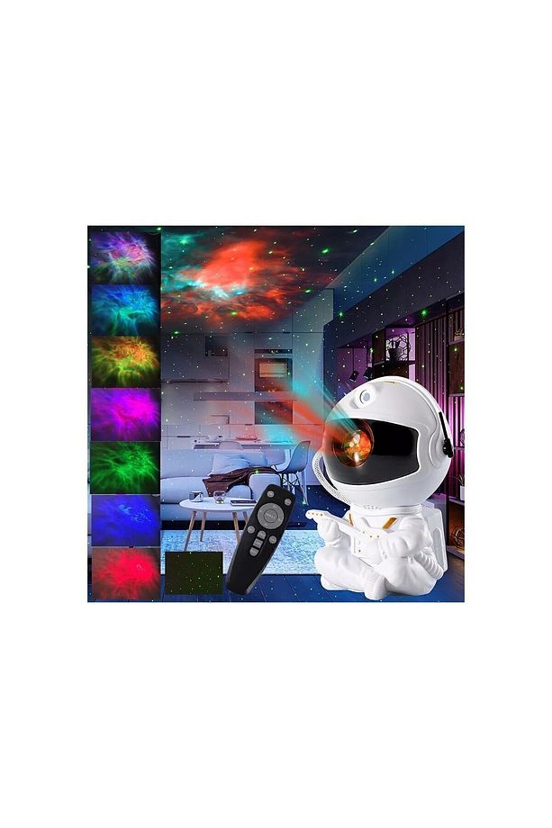 Astronot Gece Lambası Projeksiyon Gece Lambası Oturan Astronot Gece Lambası Küçük Boy - 1