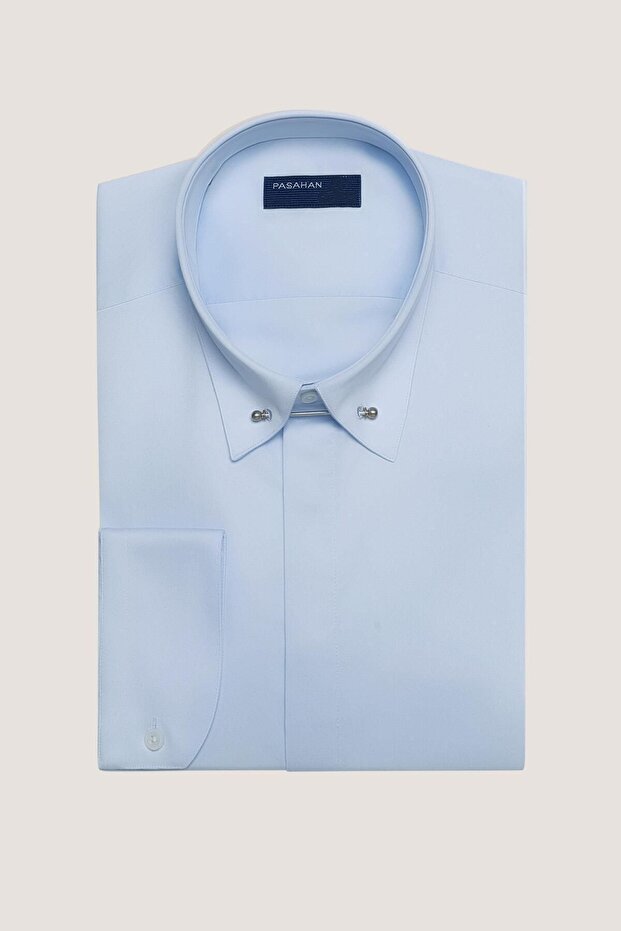 Slim Fit Shirt with Collar Pins
