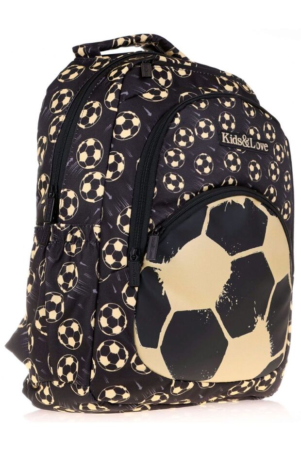 Kids&Love Boy Black Football Primary School School Backpack