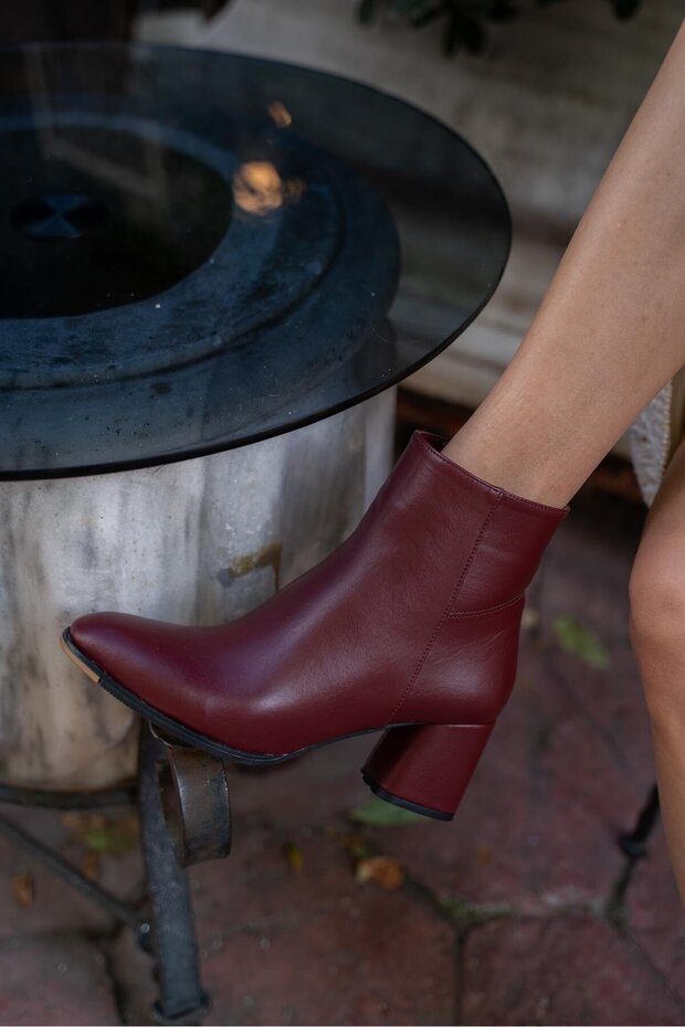 Bordo Kadın Bot&Bootie - 5