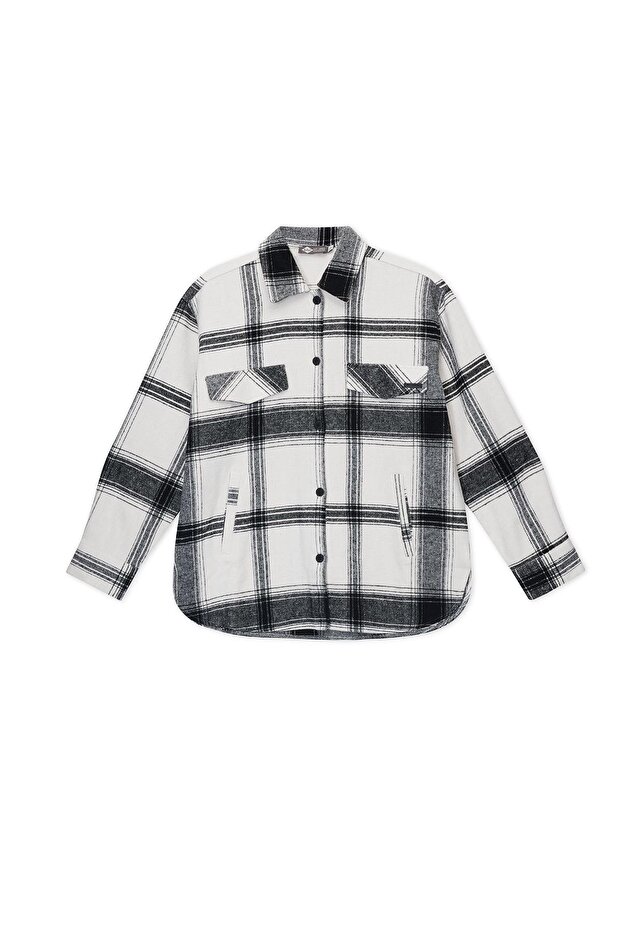 Lays Women's 100% Cotton Woven Shirt Black - White