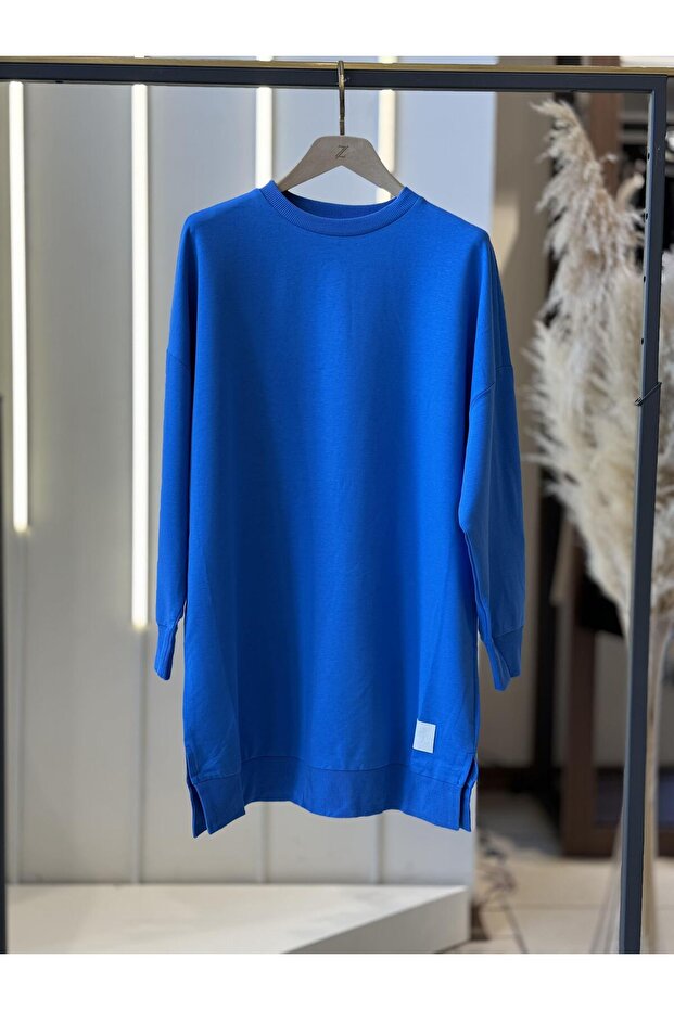 Düz Model Mavi Sweatshirt 30644 - 1