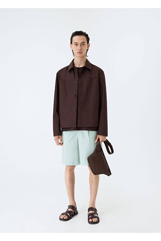 Pensli Rahat Kesim Bermuda Şort - 8