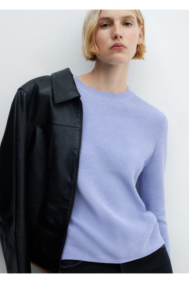 Strickpullover aus Baumwollleinen mit Rundhalsausschnitt - 6