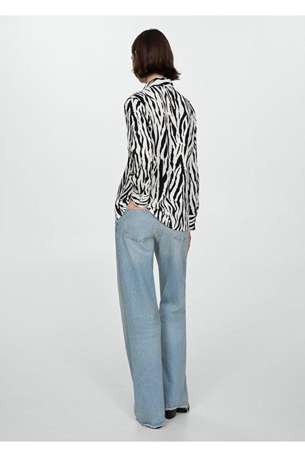 Desenli Dökümlü Gömlek - 4