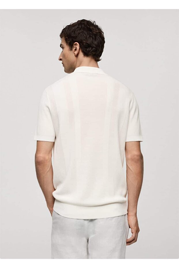 Fitilli örgü polo gömlek - 4