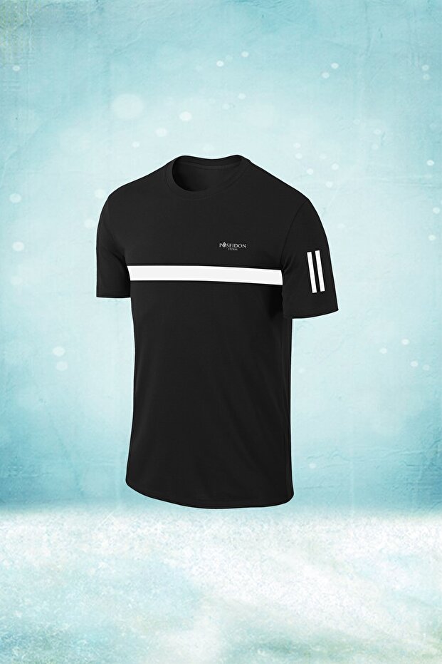 Plus Size Men's Black Dri-Fit Unprinted Casual Comfortable T-Shirt (4XL- 10XL)