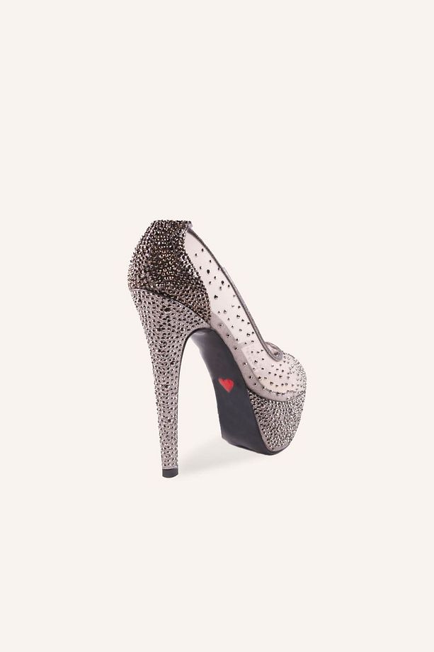 Antrasit Cinderella Yüksek Platform Topuklu Ayakkabı - 4
