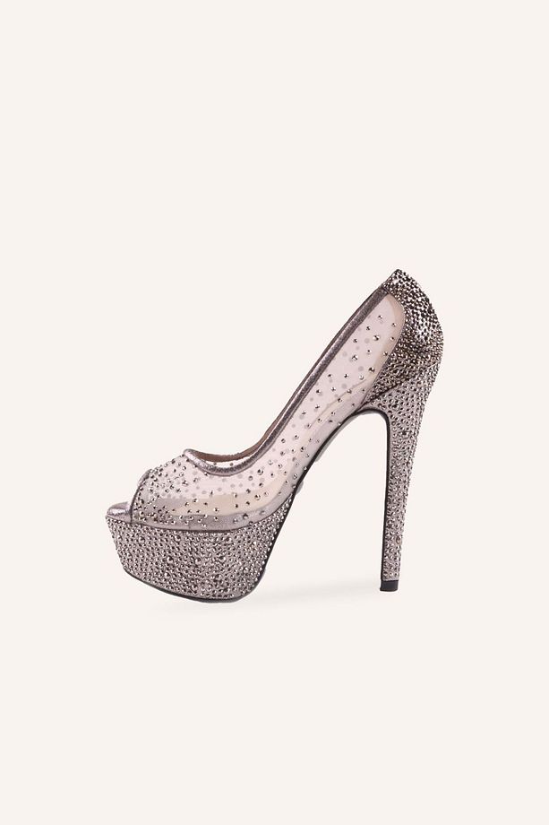 Antrasit Cinderella Yüksek Platform Topuklu Ayakkabı - 3