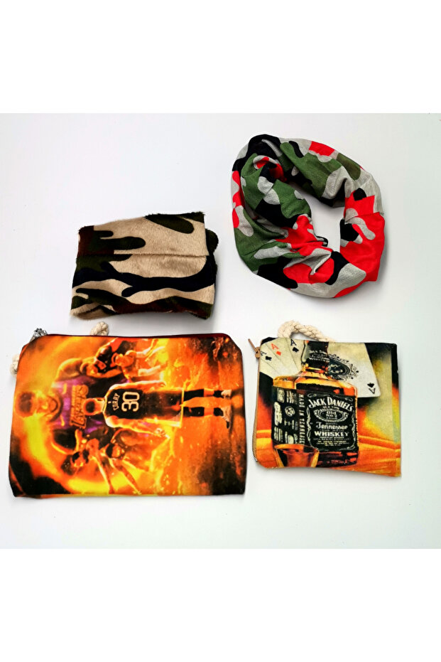 Colorful Patterned Crown Buckle Bandana Set