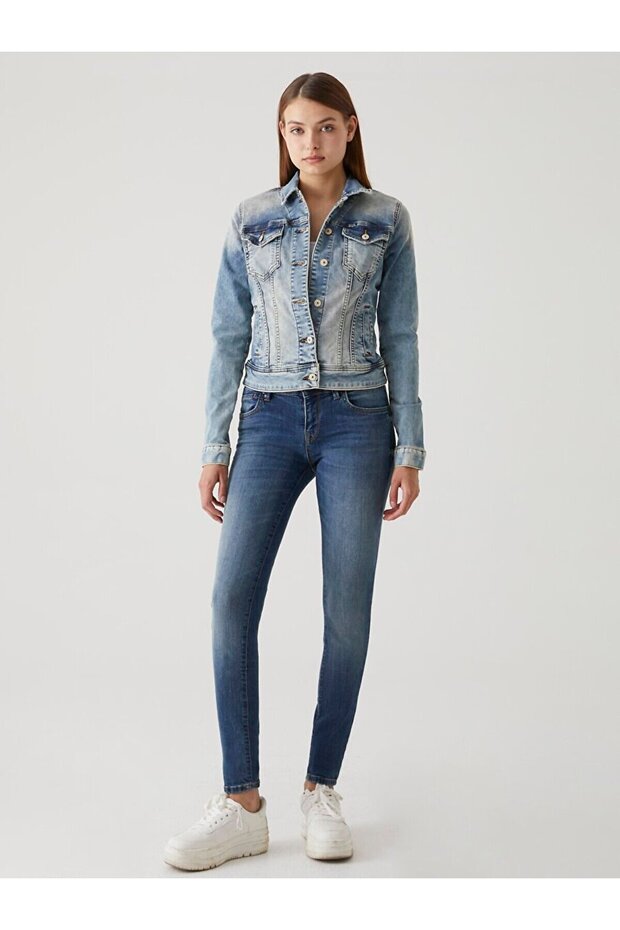 Nicole Skinny Leg Mid Waist Jean Trousers